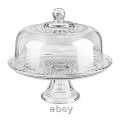 Anchor Hocking Annapolis Glass 2 Piece Covered Cake Stand Set