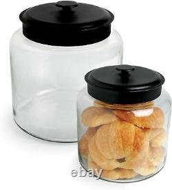 Anchor Hocking Montana 2.5 Gallon Glass Jar with Lid, Black Metal Lid