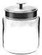 Anchor Hocking Montana Glass Jars With Fresh Sealed Lids, Brushed Metal, 96 O