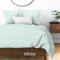 Anchor Mint Nautical Summer Mint Anchor Sateen Duvet Cover by Roostery