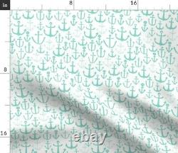 Anchor Mint Nautical Summer Mint Anchor Sateen Duvet Cover by Roostery