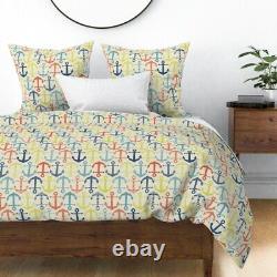 Anchor Nautical Geo Sateen Duvet Cover by Roostery