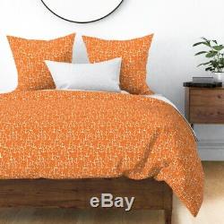 Anchor Nautical Orange Anchors Anchor Sateen Duvet Cover by Roostery