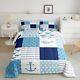 Anchor Pattern Comforter Set Cartoon Whale Bedding Set For Kids Girls Women A