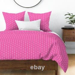 Anchor Pink Hot Pink Nautical Pink Anchor Little Sateen Duvet Cover by Roostery