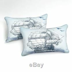 Anchor Ship Ocean Sea Blue King Double Single Quilt Duvet Pillow Cover Bed Set