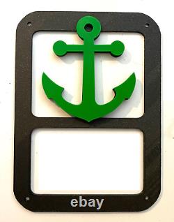 Anchor in 3D Black with Green For Jeep Wrangler JK/JKU Rear Tail Light Covers