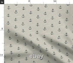 Anchors Anchor Nautical Grey Sateen Duvet Cover by Roostery