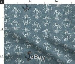Anchors Anchor Nautical Sailing Boat Beach Sateen Duvet Cover by Roostery
