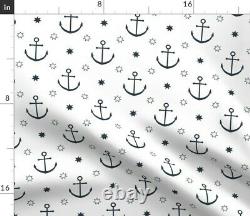 Anchors Modern Nautical Nursery Decor Star Of The Sateen Duvet Cover by Roostery