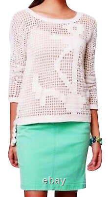 Anthropologie Netted Anchors Top Medium 6 8 Ivory $118 Pullover Cover Up NWT