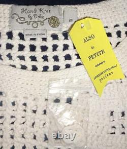 Anthropologie Netted Anchors Top Medium 6 8 Ivory $118 Pullover Cover Up NWT