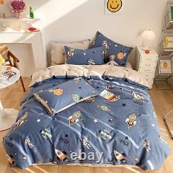 Astronaut Duvet Cover Set Queen 100% Cotton Bedding for Kids Boys Girls Teens