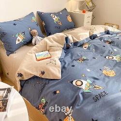 Astronaut Duvet Cover Set Queen 100% Cotton Bedding for Kids Boys Girls Teens