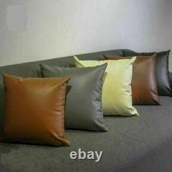 Attractive Black Cover Leather Decor Set Genuine Soft Lambskin Pillow Cushion