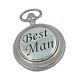 Best Man Mechanical Silver Pocket Watch Mens Wedding Gift A E Williams Engraved
