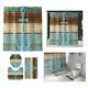 Bathroom Set Shower Curtain With Rug Toilet Lid Cover Boat Anchor Pattern