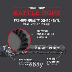 Battle Exercise Training Rope with Camo Protective Cover & Anchor Strap Kit for