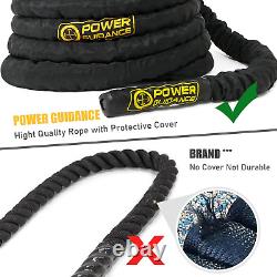 Battle Rope, 1.5/2 Inch Diameter Poly Dacron 30, 40, 50Ft Length Exercise Equipm