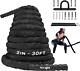 Battle Ropes, Workout Rope With Cover, Steel Anchor & Strap Included, Heavy Rope