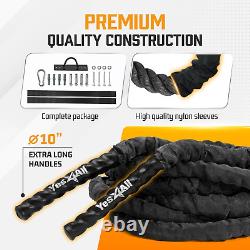 Battle Ropes, Workout Rope with Cover, Steel Anchor & Strap Included, Heavy Rope