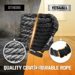 Battle Ropes, Workout Rope with Cover, Steel Anchor & Strap Included, Heavy Rope