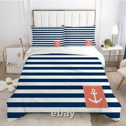 Bedding Quilt Cover 200x200 Anchor Printed Duvet Cover With Pillowcase King Size