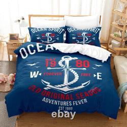Blue Anchor Kids Junior Boys Room Decor Bedding Duvet Cover Set