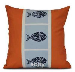 Breakwater Bay Fish Print Outdoor Square Pillow Cover & Insert (Set of 2)