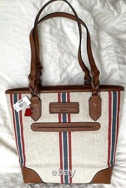 Brighton Captain Tote 3D Anchor Bay Nautical Leather + Canvas $375 MSRP