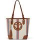 Brighton Captain Tote 3d Anchor Bay Nautical Leather & Canvas $375 Msrp Nwt