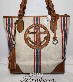 Brighton On Board Captain Tote 3d Anchor Bay Costal Nautical Canvas Handbag$375