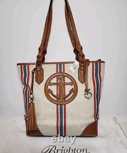 Brighton On Board Captain Tote 3d Anchor Bay Costal Nautical Canvas Handbag$375