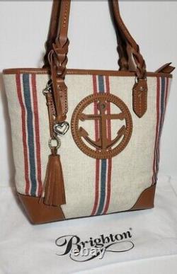 Brighton On Board Captain Tote 3d Anchor Bay Costal Nautical Canvas Handbag$375