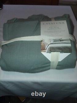 Casaluna Heavyweight Linen Blend Duvet Cover/Pillow Sham Set FULL/QUEEN GRAY