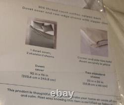 Casaluna Heavyweight Linen Blend Duvet Cover/Pillow Sham Set FULL/QUEEN -GREEN