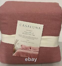 Casaluna Heavyweight Linen Blend Duvet Cover Set King Rose