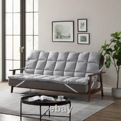 CirclesHome Grey Futon Mattress Toppers with Anti-Slip Anchors Futon Cover