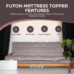 CirclesHome Grey Futon Mattress Toppers with Anti-Slip Anchors Futon Cover