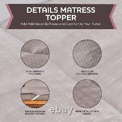 CirclesHome Grey Futon Mattress Toppers with Anti-Slip Anchors Futon Cover