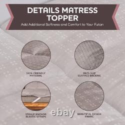 CirclesHome Grey Futon Mattress Toppers with Anti-Slip Anchors Futon Cover