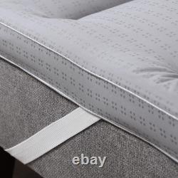 CirclesHome Grey Futon Mattress Toppers with Anti-Slip Anchors Futon Cover