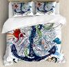 Colorful Duvet Cover Set Ship Anchor With Sun