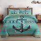 Comforter Set Full Size With 2 Pillowcases, Nautical Anchor Navy Bedding Set