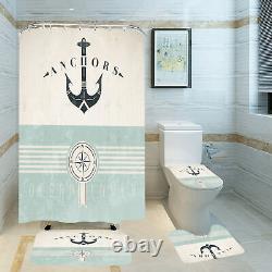 Corsair Anchor Waterproof Shower Curtain Bathroom Bath Mat Toilet Cover Mat Set