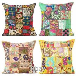 Cotton Patchwork Cushion Cover Handmade Boho Indian Pillow Case Home Decor New
