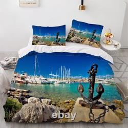 Cover Set 3D Printed Anchor Print Double Duvet Cover Set Reversible Comforter