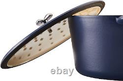 Curry Enameled Cast Iron Dutch Oven/Casserole Pot with Lid, 6 Quart Anchor Blu