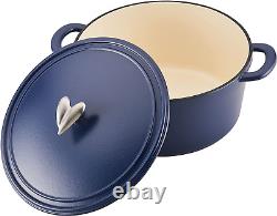 Curry Enameled Cast Iron Dutch Oven/Casserole Pot with Lid, 6 Quart Anchor Blu