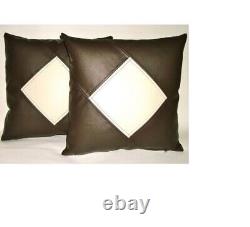 Cushion Cover Leather Pillow Throw Hair Decorative Genuine Decor Rug Brown 13